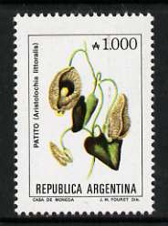 Argentine Republic 1985 Aristolochia littoralis 1000a from Flowers def set, unmounted mint SG 1943c