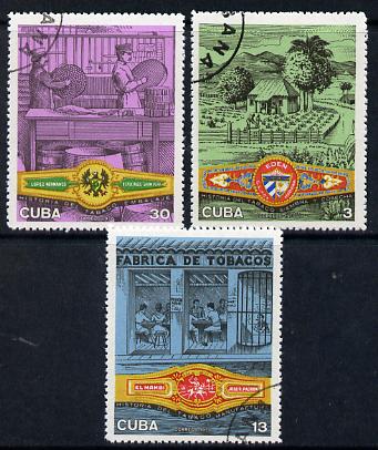 Cuba 1970 Cigar Industry complete cto set of 3 SG 1772-74*