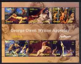Somalia 2004 Nude Paintings by George Owen Wynne Apperley perf sheetlet containing 6 values unmounted mint