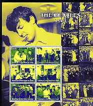 Congo 2004 The Beatles (1963) large perf sheet containing 6 values, unmounted mint