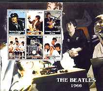 Congo 2004 The Beatles (1966) large perf sheet containing 6 values, unmounted mint