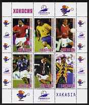 Chakasia 1998 Football World Cup perf sheetlet containing set of 6 values, unmounted mint