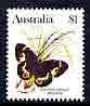 Australia 1981-83 Sword-grass Brown butterfly $1 from Wildlife def set unmounted mint, SG 806*