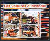Congo 2003 Fire Engines #3 perf sheetlet containing 4 values cto used