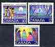 Canada 1977 Christmas (Canada's First Carol) set of 3 unmounted mint, SG 895-97