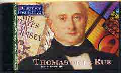 Booklet - Guernsey 1993 Birth Bicentenary of Thomas De La Rue (printer) £5.60 booklet complete and pristine, SG B51