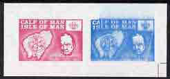 Calf of Man 1973 Churchill & Map (with Scout Logo) imperf m/sheet with superb smudging of blue colour unmounted mint (as Rosen CA251MS var)