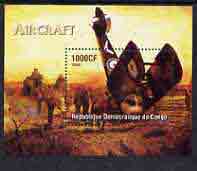 Congo 2005 Aircraft (crashed Bi-plane) perf m/sheet unmounted mint