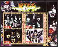 Chad 2003 Legendary Pop Groups - Kiss perf sheetlet containing 4 values fine cto used