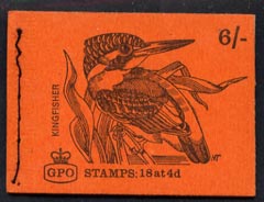 GB Booklet - 1968-70 Birds - Kingfisher (red cover June 1968) 6s booklet complete and fine, SG QP38