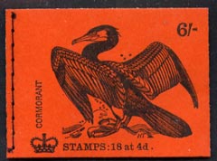 GB ooklet - Great Britain 1968-70 Birds - Cormorant (red cover Nov 1969) 6s booklet complete and fine, SG QP51