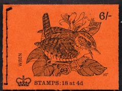 GB Booklet - 1968-70 Birds - Wren (red cover Apr 1970) 6s booklet complete and fine, SG QP53