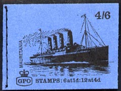 GB Booklet - Great Britain 1968-70 Ships - Mauretania 4s6d booklet (Nov 1969) complete and fine SG LP54
