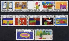 Canada 1970 Christmas perf set of 12 (phosphor) unmounted mint, SG 661p-72p
