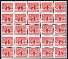 Canada 1964 Christmas 3c (ord) in block of 25 (ex pack) SG 560