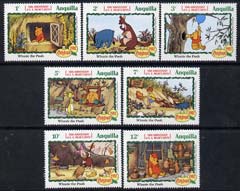 Anguilla 1982 Birth Cent of A A Milne short set to 12c unmounted mint, featuring scenes from Disney's 'Winnie The Pooh', SG 534-40