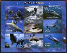 Chad 2004 Marine Animals perf sheetlet containing 9 values fine cto used