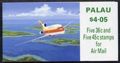 Booklet - Palau 1989 $4.05 Aircraft booklet complete