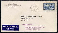 Canada 1947 cover to USA from Capitol Theatre