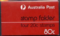 Booklet - Australia 1973 Experimental booklet 80c Stamp Folder containg 4 x 20c Grebe stamps (SG673) see note after SG SB51