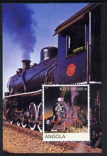 Angola 2000 Steam Locos #02 perf m/sheet unmounted mint