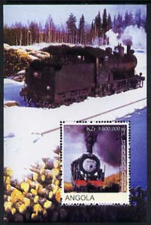 Angola 2000 Steam Locos #04 perf m/sheet unmounted mint