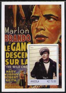 Angola 2002 History of the Cinema #02 (Marlon Brando - The Wild One) perf m/sheet unmounted mint