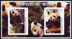 Benin 2002 Pandas imperf m/sheet containing 2 values each with Scout Logo, unmounted mint