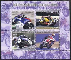 Congo 2005 Japanese Motorcycles #02 (Racing Bikes) perf sheetlet containing set of 4 unmounted mint