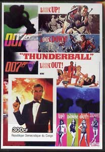 Congo 2003 James Bond Movies #04 - Thunderball imperf s/sheet unmounted mint