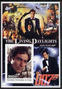 Congo 2003 James Bond Movies #15 - The Living Daylights imperf s/sheet unmounted mint