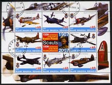 Antigua - Redonda 2005 Scout Anniversaries - Aircraft #02 perf sheetlet containing set of 8 values plus label fine cto used