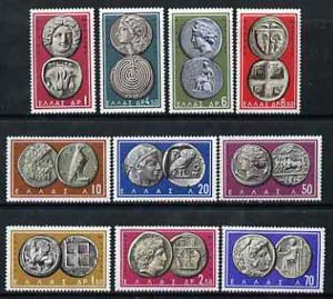 Greece 1959 Ancient Coins set of 10 complete unmounted mint SG 799-808