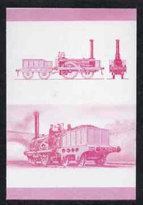 Bernera 1983 Locomotives #2 (Dublin & Kingstown Railway) 30p se-tenant imperf proof pair in magenta only, unmounted mint