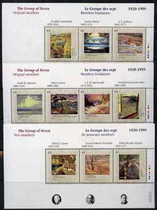 Canada 1995 75th Anniversary of Group of Seven presentation folder containing set of 3 m/sheets plus booklet, as SG MS1642