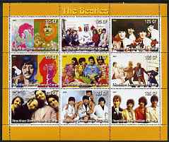 Congo 2003 The Beatles (Colour) perf sheetlet containing 9 values, unmounted mint