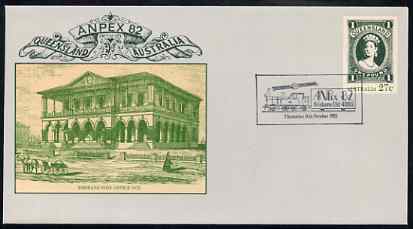 Australia 1982 Anpex 82 Stamp Exhibition 27c postal stationery envelope with special cancellation for 16th October (Thematics Day)