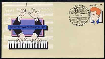 Australia 1982 Birth Centenary of Percy Grainger 27c postal stationery envelope with Special 'Museum' cancellation