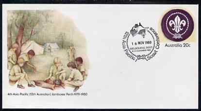 Australia 1980 Asia-Pacific Scout Jamboree 20c postal stationery envelope with special 'Conference' cancellation