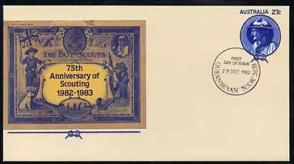 Australia 1982 75th Anniversary of Scouting 27c postal stationery envelope with first day cancellation