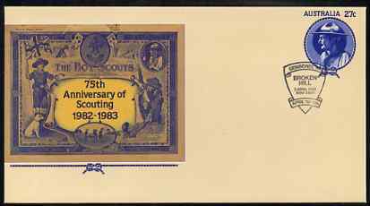 Australia 1982 75th Anniversary of Scouting 27c postal stationery envelope with special 'Broken Hill Gemboree',cancellation