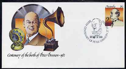 Australia 1982 Centenary of Birth of Peter Dawson (Baritone) 24c postal stationery envelope with special illustrated 'Portrait' first day cancellation