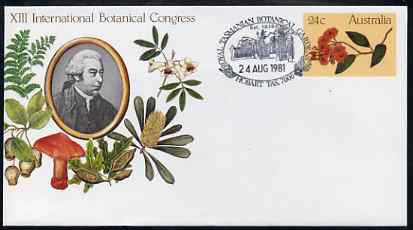 Australia 1981 International Botanical Congress 24c postal stationery envelope with special illustrated Hobart first day cancellation