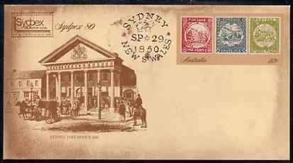 Australia 1980 Sydpex 80 Stamp Exhibition 22c postal stationery envelope with special Sydney cancellation