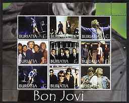 Buriatia Republic 2003 Bon Jovi #2 perf sheetlet containing set of 9 values (horiz format) unmounted mint