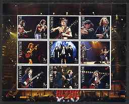 Buriatia Republic 2003 AC/DC #2 perf sheetlet containing set of 9 values (black outer frame) unmounted mint