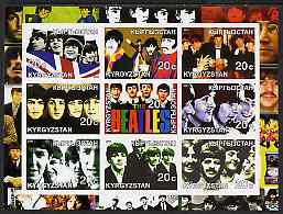 Kyrgyzstan 2001 The Beatles #1 imperf sheetlet containing set of 9 values unmounted mint
