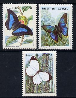 Brazil 1986 Butterflies set of 3 unmounted mint, SG 2219-21