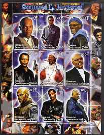 Congo 2005 Samuel L Jackson perf sheetlet containing 9 values unmounted mint