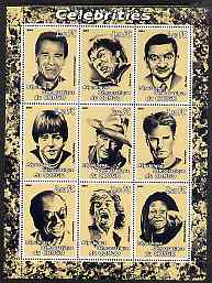 Congo 2001 Caricatures of Celebrites #1 perf sheetlet containing 9 values unmounted mint